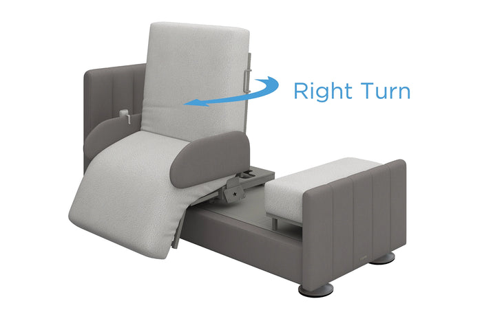StarSleep Orin smart rotating bed, turned toward the bedside for transfers